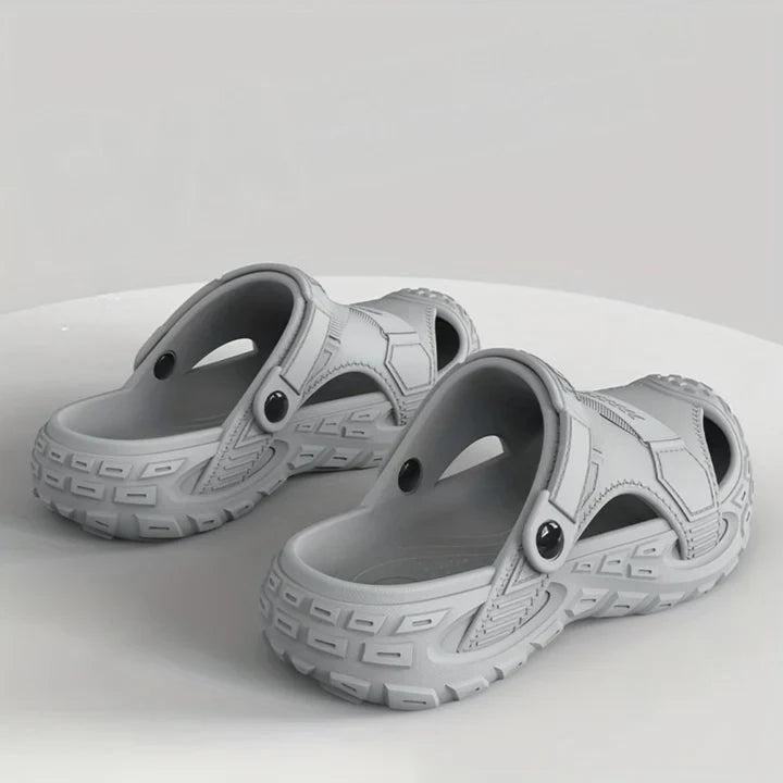 Men’s Bandalini tactical EVA clogs, lightweight closed toe outdoor slip-on sandals with textured soles and secure fit.