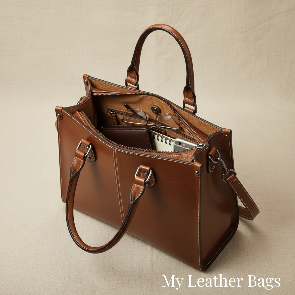 Women’s Leather Tote Bag – Structured Handbag
