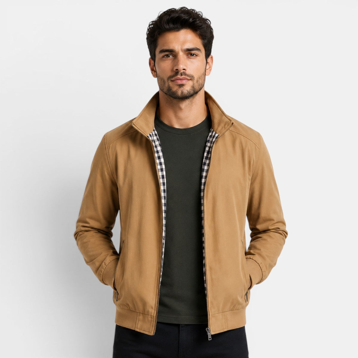 Men's Lightweight Casual Jacket Breathable Comfort Zip Front