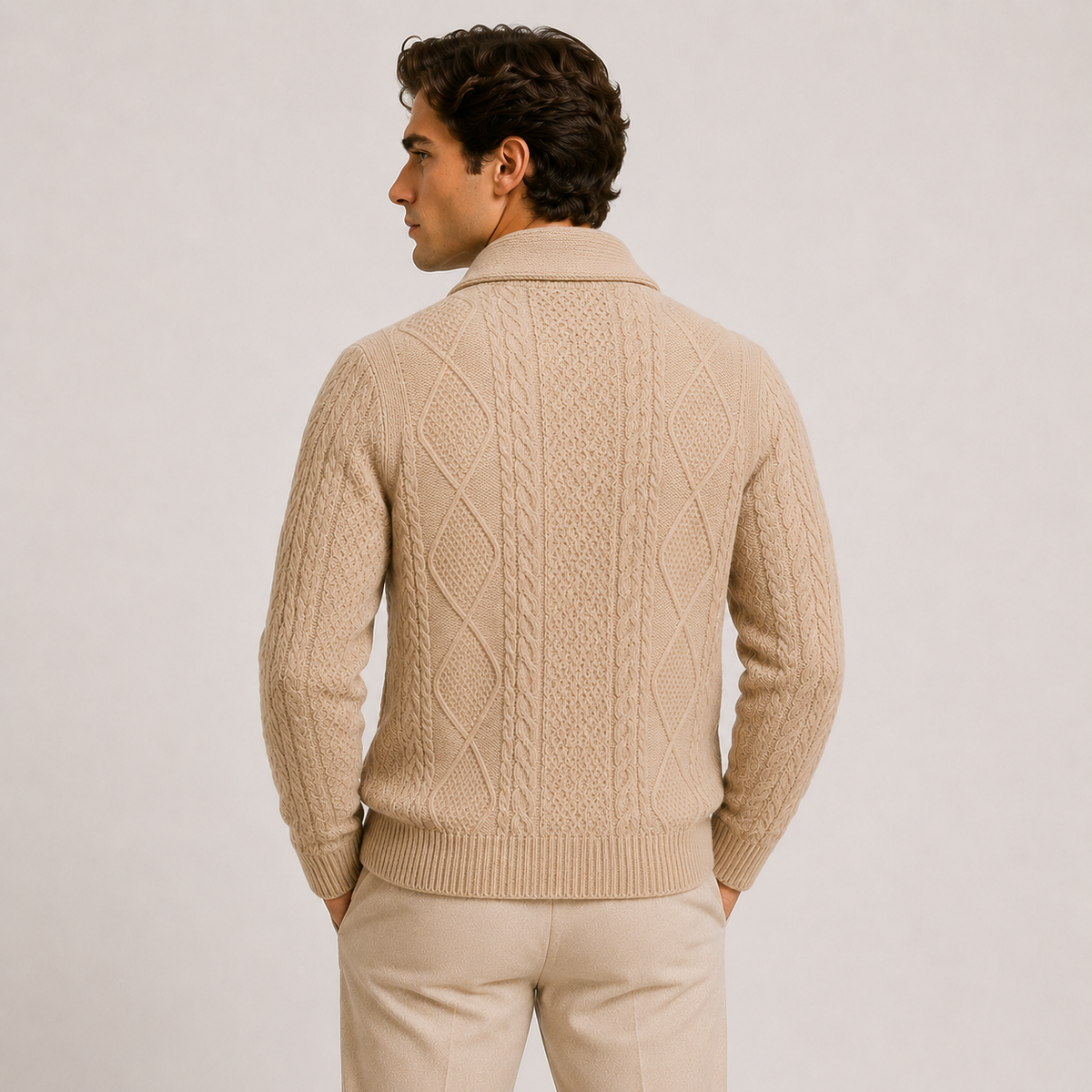 Men's Shawl Collar Cardigan Soft Knit Smart Casual Sweater