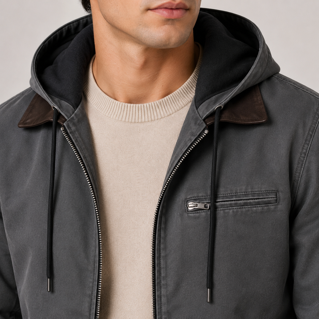 Men's Harrington Jacket Hooded Classic Cold Weather