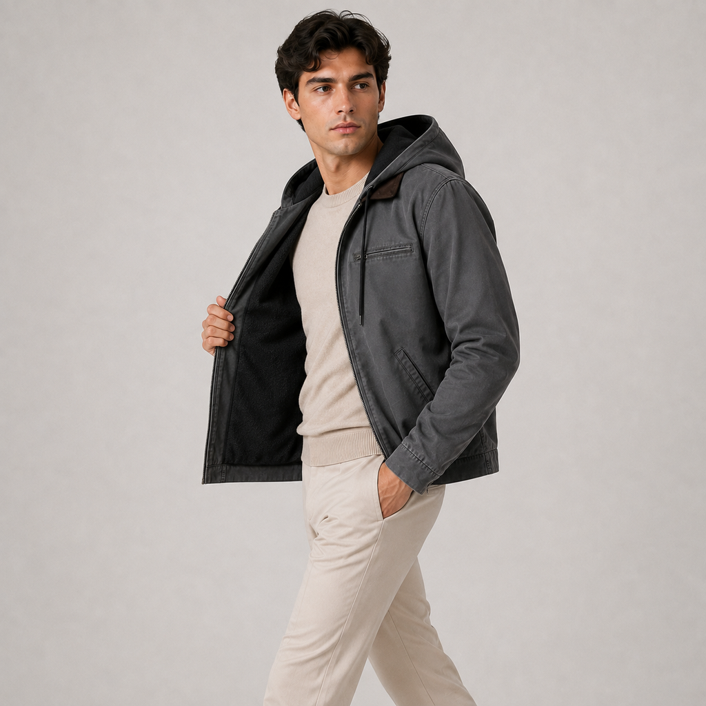 Men's Harrington Jacket Hooded Classic Cold Weather