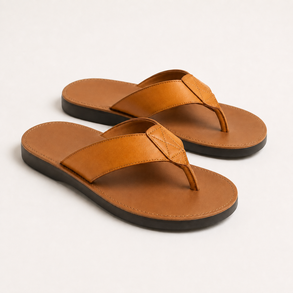 Men's Leather Sandals Comfortable Slip-On Casual Footwear