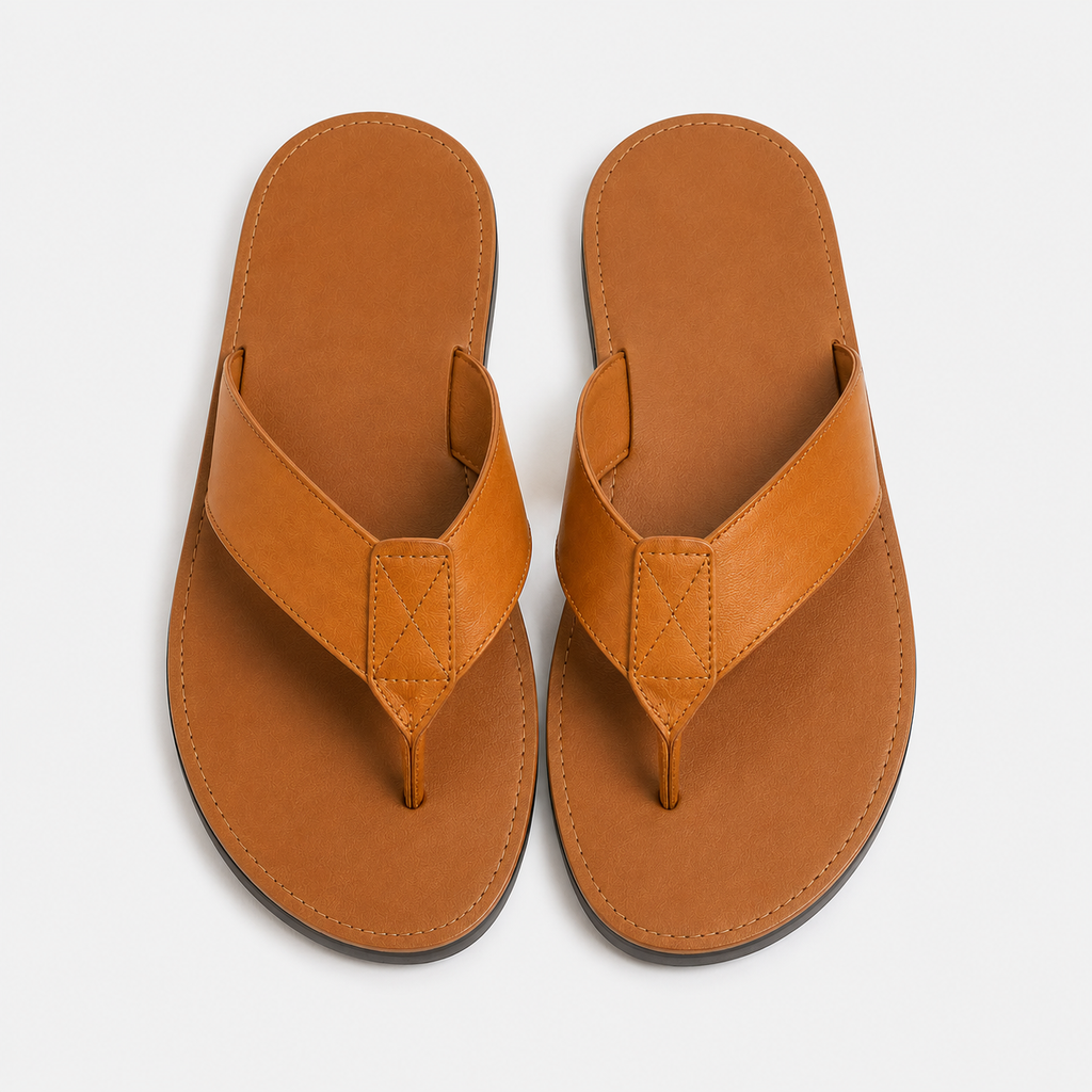 Men's Leather Sandals Comfortable Slip-On Casual Footwear