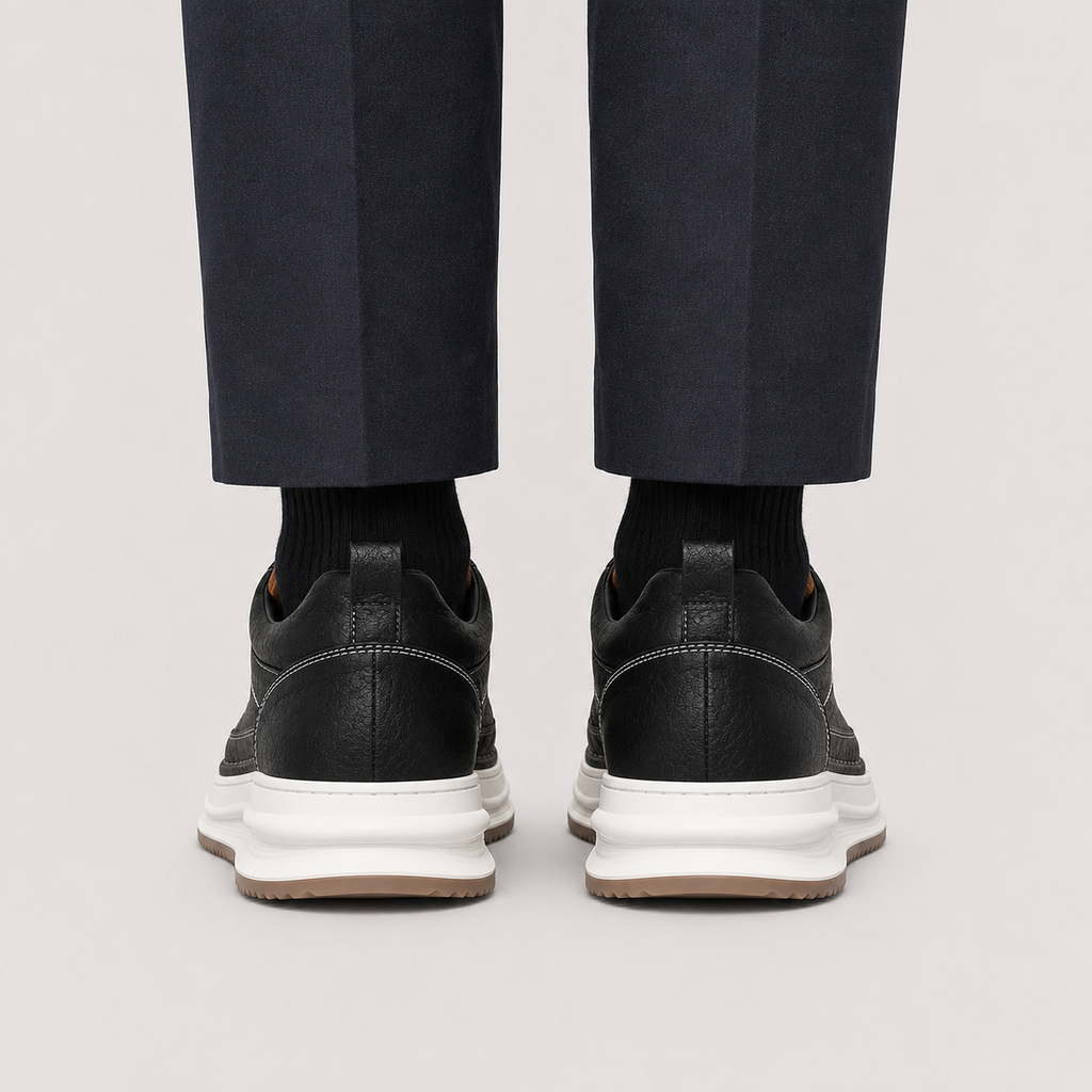 Men's Comfortable Leather Look Sneakers for Everyday Walking