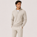 Men's Quarter Zip Knit Sweater Lightweight Warm Pullover