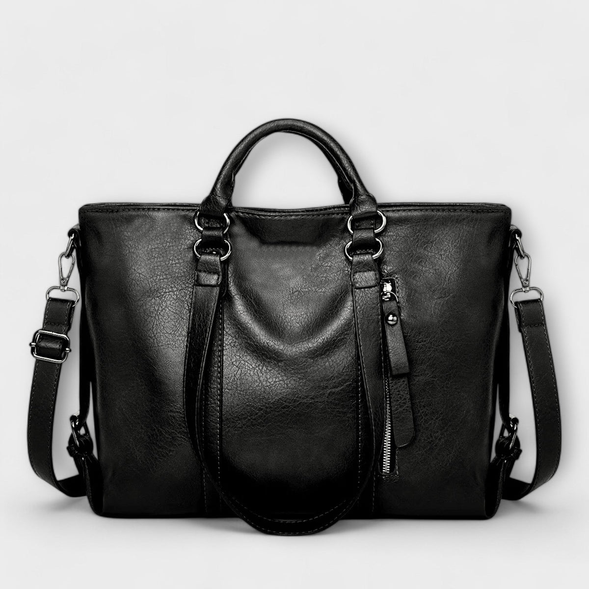 Brown spacious classic tote, top handles and shoulder strap - women's handbag, Bandalini