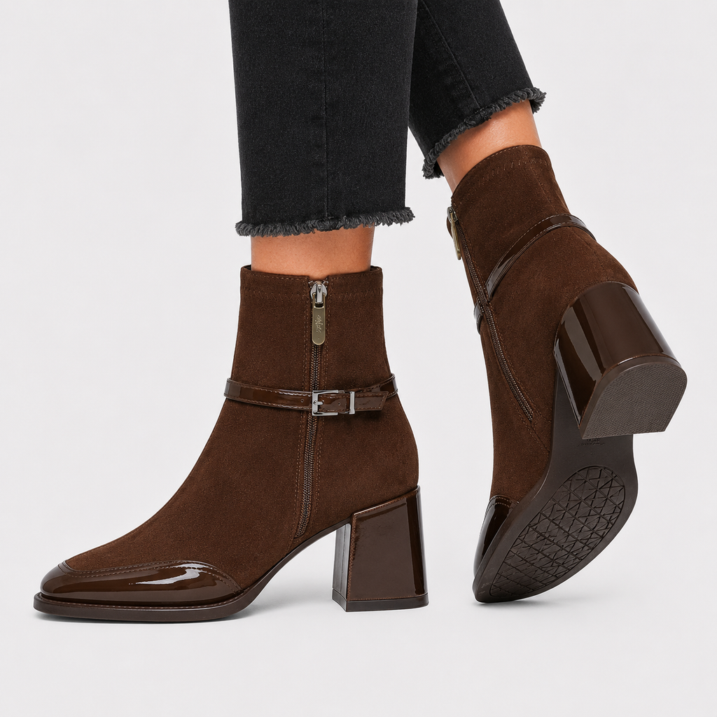 Women's Comfortable Leather Looking Ankle Boots for Work and Casual Wear