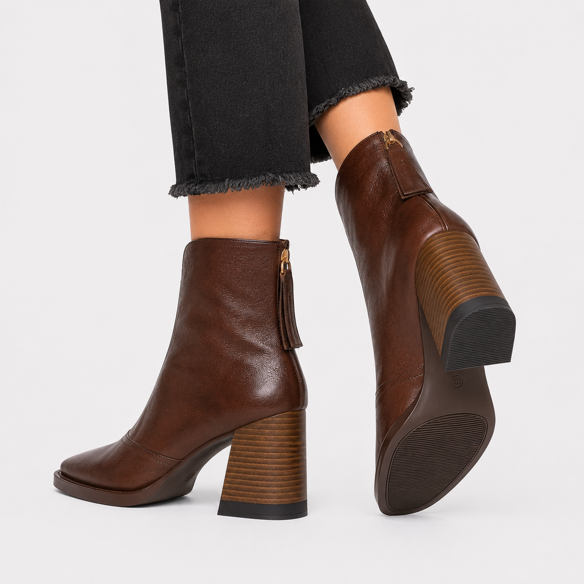 Women's Comfortable Leather Look Ankle Boots for Everyday Walking