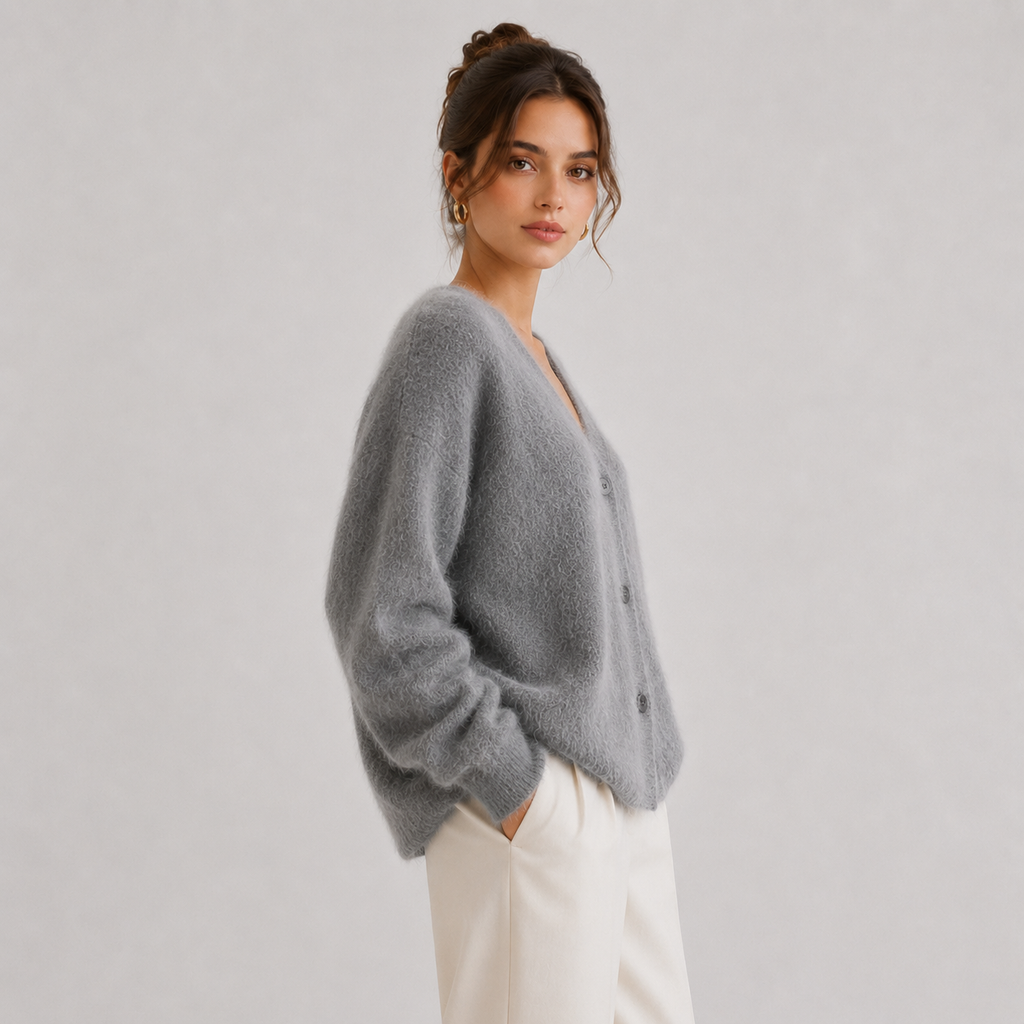 Women's Knit Cardigan Comfortable Long Sleeve Button Sweater