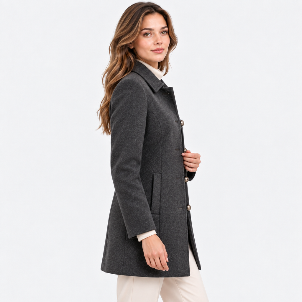 Women’s Mid-Length Coat Single Breasted Classic Outerwear