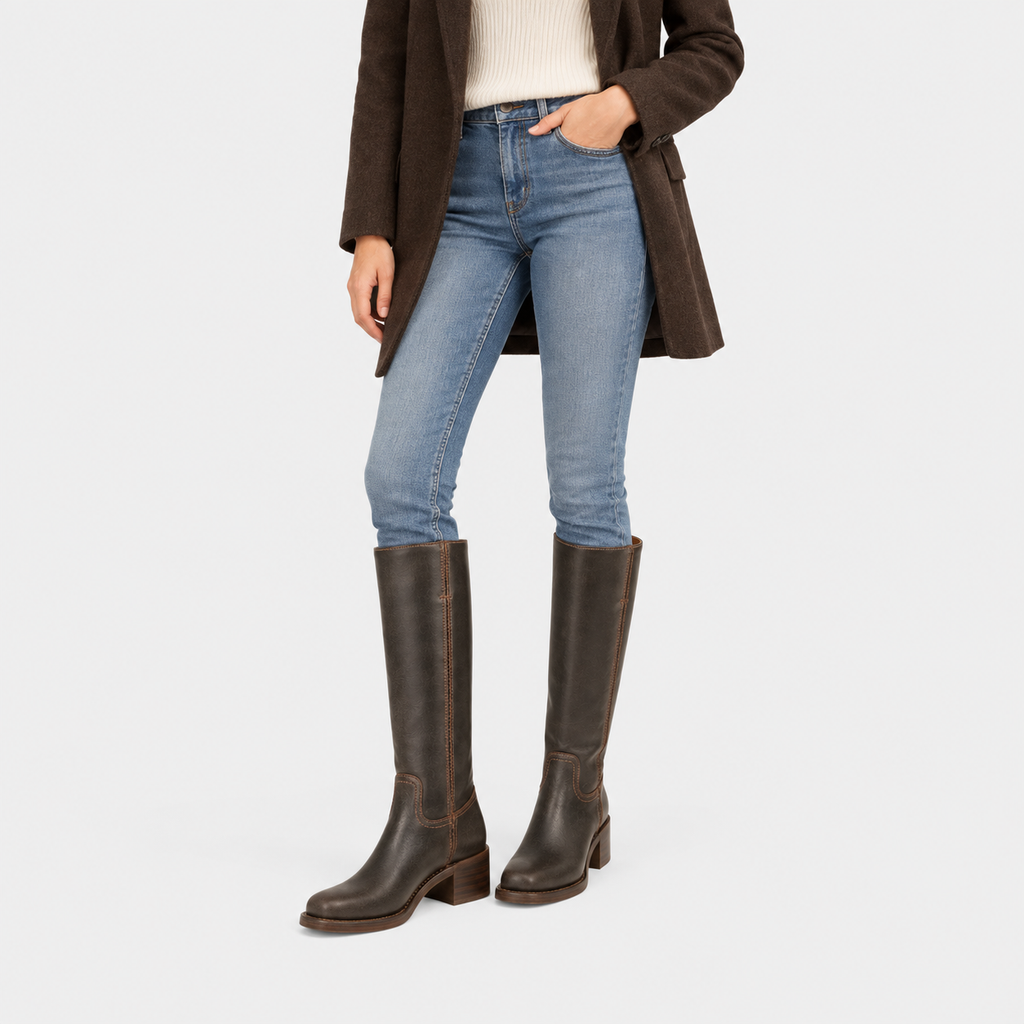 Women's Knee-High Boots – Classic Block-Heel Tall Boots