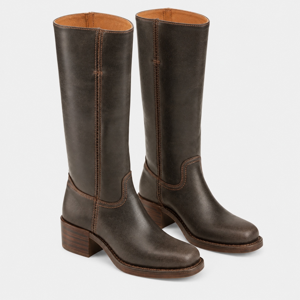 Women's Knee-High Boots – Classic Block-Heel Tall Boots