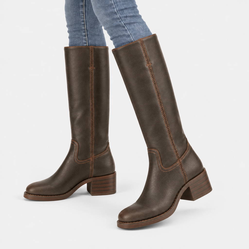 Women's Knee-High Boots – Classic Block-Heel Tall Boots