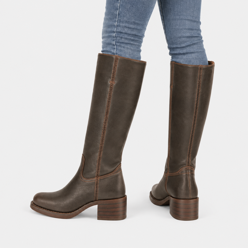 Women's Knee-High Boots – Classic Block-Heel Tall Boots