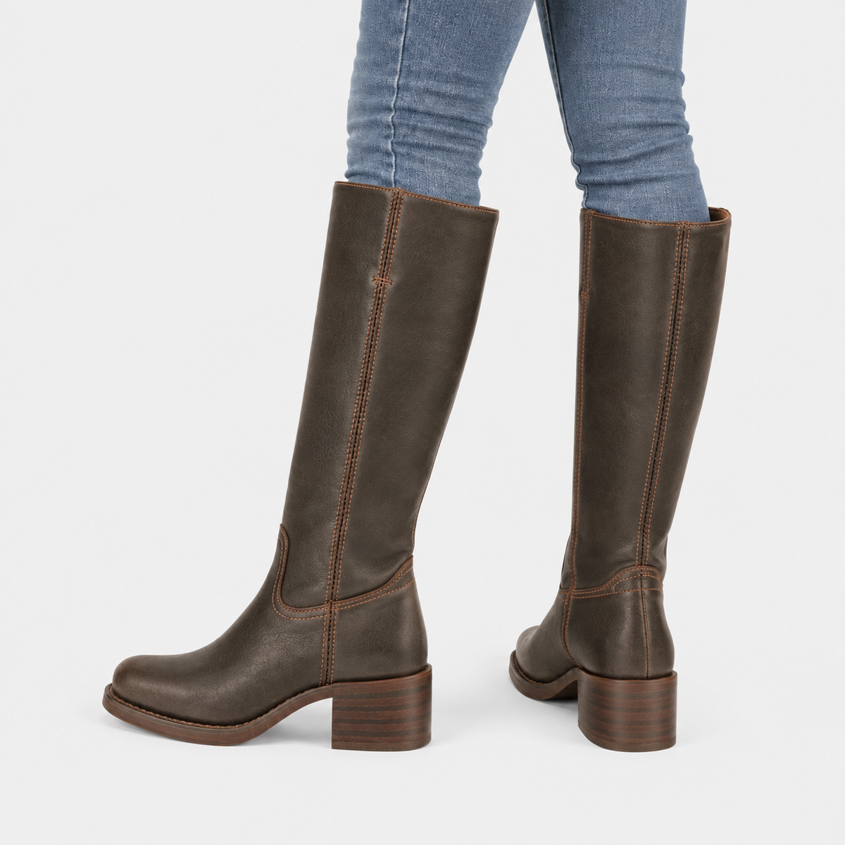 Women's Knee-High Boots – Classic Block-Heel Tall Boots