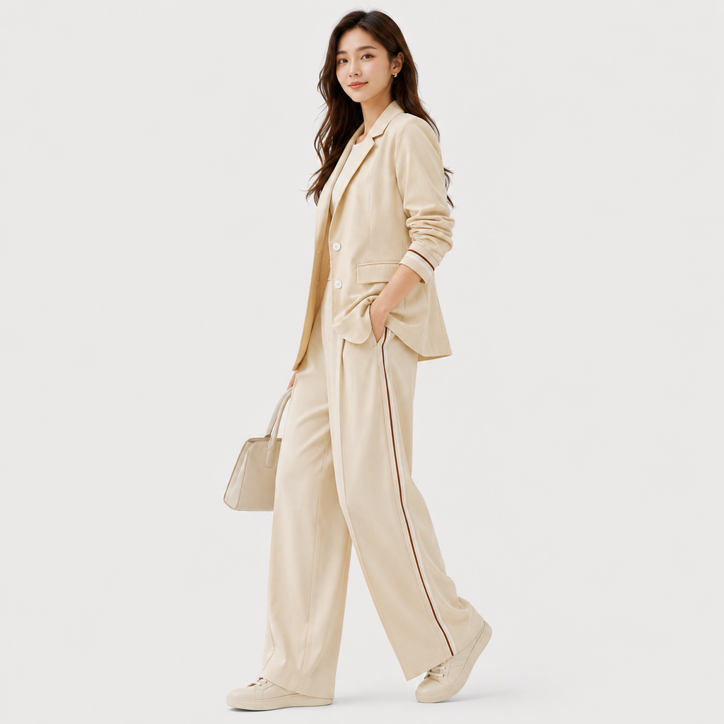 Women's Blazer and Trouser Set for Work and Formal Events